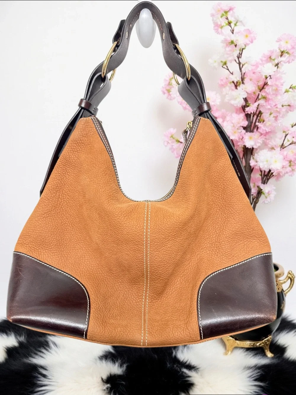 DOONEY & BOURKE SUEDE & LEATHER HOBO/SHOULDER BAG